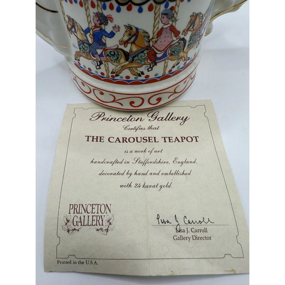 Sadler England Porcelain Carousel 2 Cup Teapot Tivoli Edwardian Entertainments